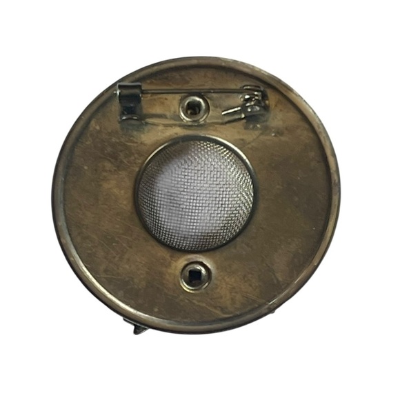 Vintage French Enamel Mesh Hat Brooch Pin Lapel 1980s - Picture 4 of 6